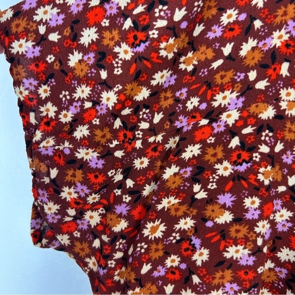 Madewell Rhyme In Spring Ditsy Floral Short Sleeve Blouse Medium Rust - Picture 9 of 15
